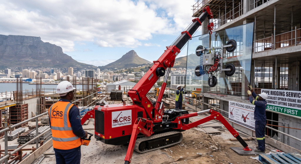 Spider Crane with Glass Vacuum Lifter in Cape Town
